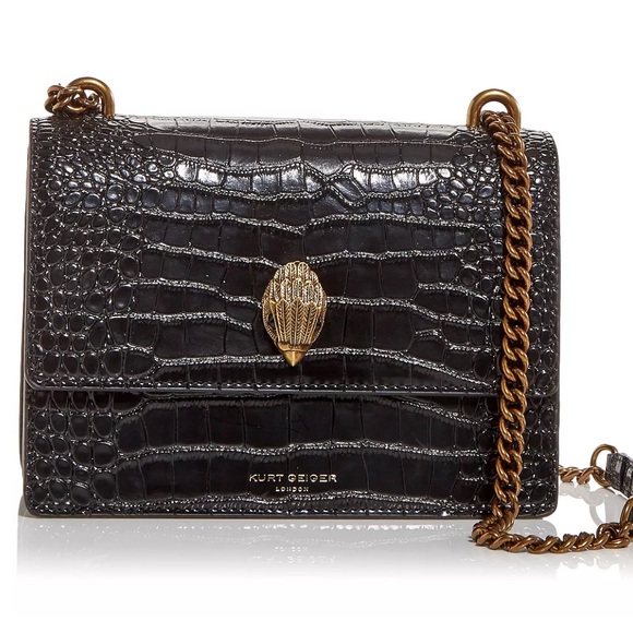 Kurt Geiger Shoreditch croc-embossed leather cross-body bag